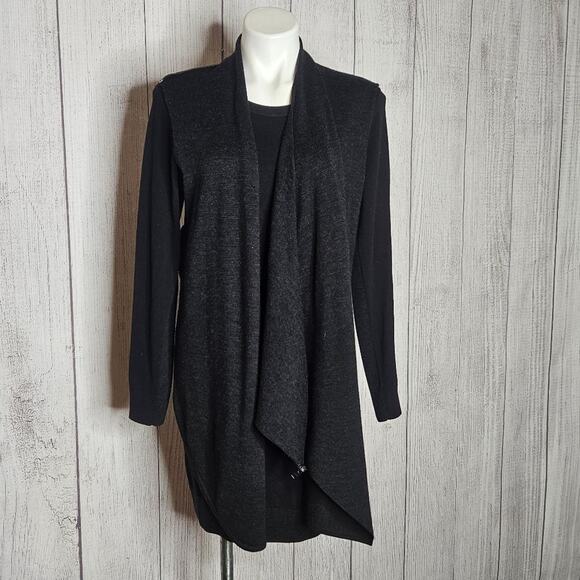 All Saints Drina Draped Assymetrical Mini Black Merino Wool Dress, sz US 8/UK 12 - Picture 5 of 8